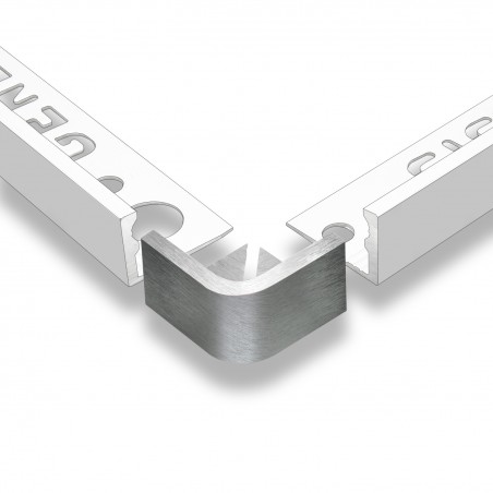 Angolo per profilo in alluminio ESA/EFA - Acciaio spazzolato -