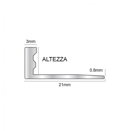 Profilo angolare in alluminio - Ottone spazzolato